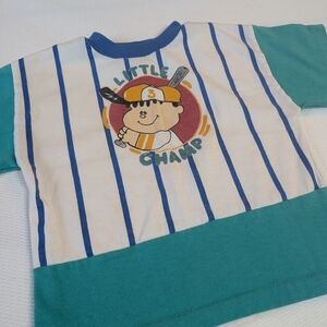 Buster Brown Little Champ Striped Tee - Blue, White, and Yellow
